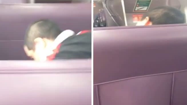 The man filmed the woman for half an hour before she plucked up the courage to ask his to stop. Photo: Facebook