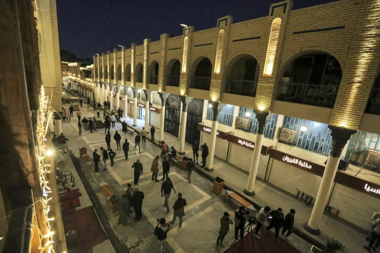 The renovated Al-Mutanabbi Street is the historic heart of the book trade and an outlet for writers and intellectuals in the Iraqi capital (AFP/Sabah ARAR)