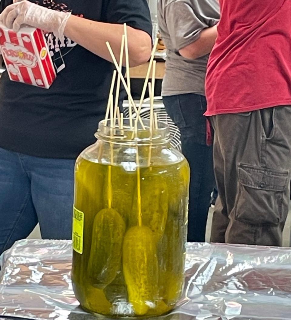 Pickles on a stick at Northwest High's football concession stand sell for $1 each.