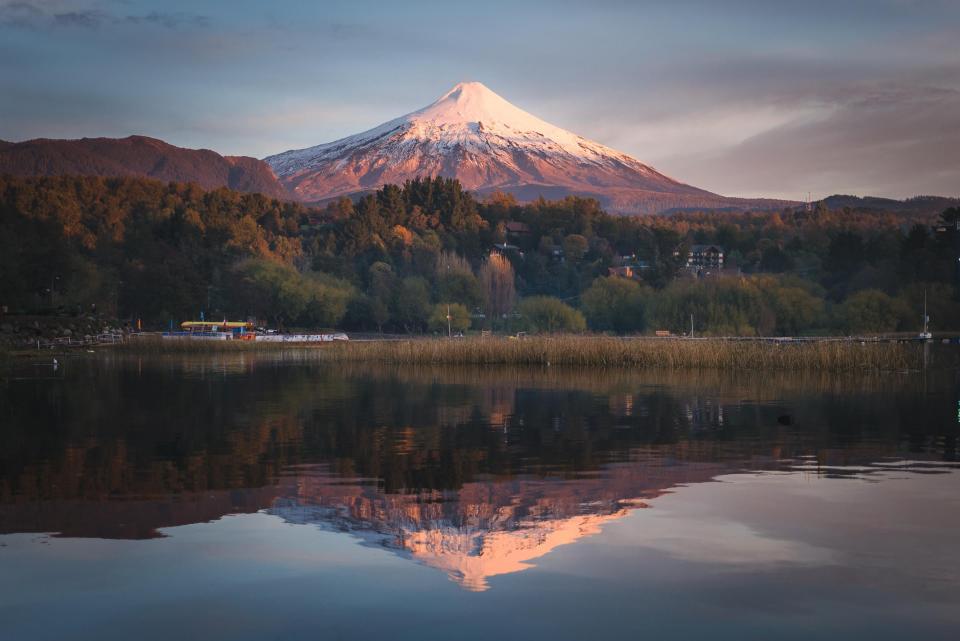 Chile's Villarrica volcano at sunset - getty