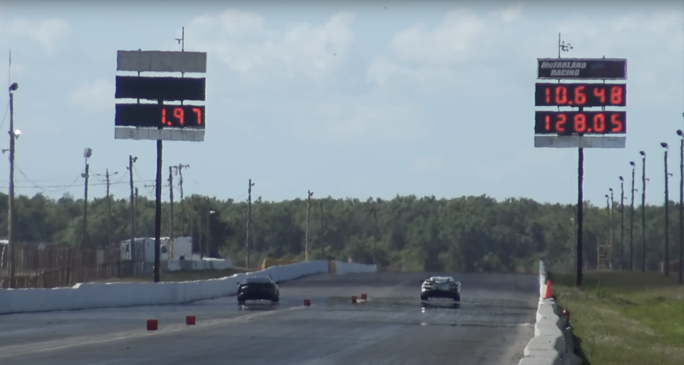 c8 corvette z06 vs ferrari 812 drag racing corvette first win