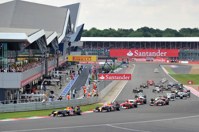 File photo dated 10-07-2011 of Cars round the first corner during the Formula One Santander British Grand Prix at Silverstone Circuit, Northampton.