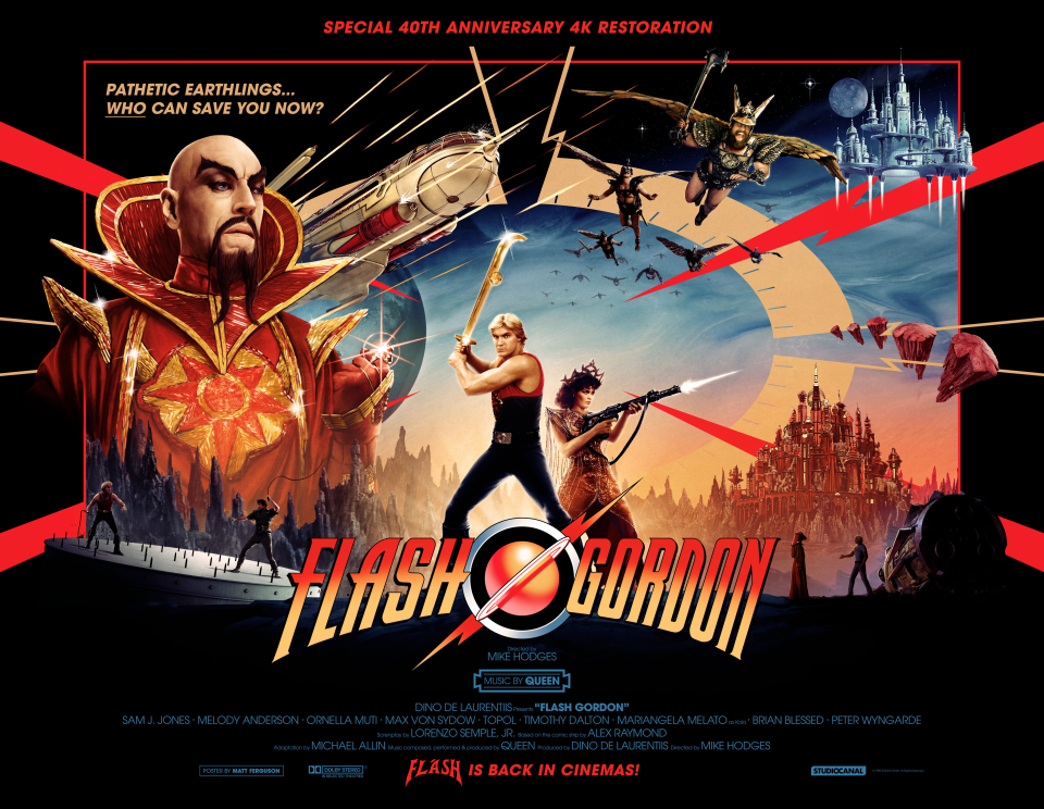 New artwork for the 4K remaster of Flash Gordon. (Studiocanal)