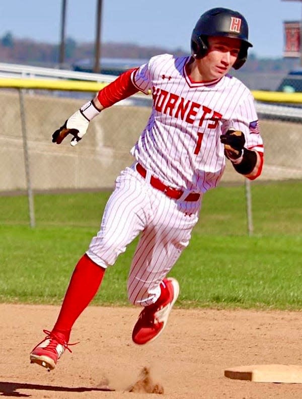 Senior shortstop Nate Hugaboom has been a catalyst for Honesdale's offense all season long from his lead-off spot.