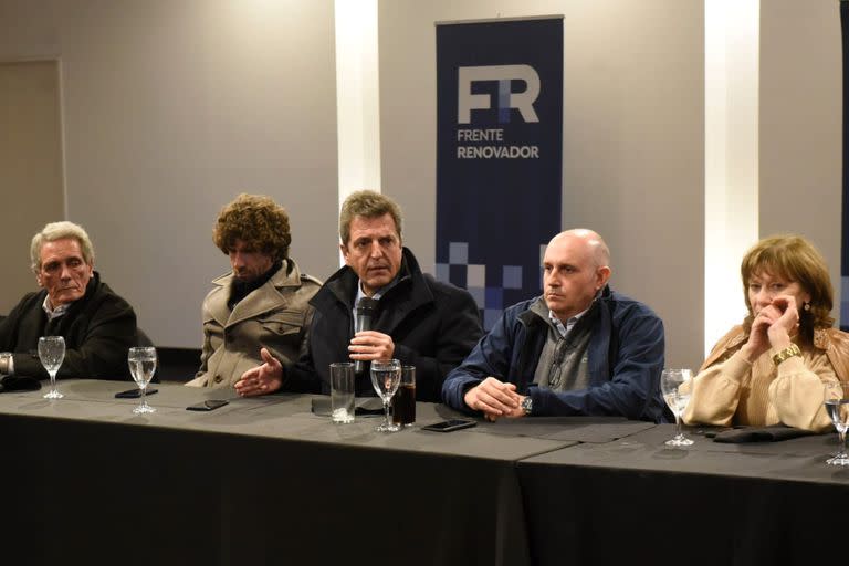 Sergio Massa durante la última reunión partidaria del Frente Renovador