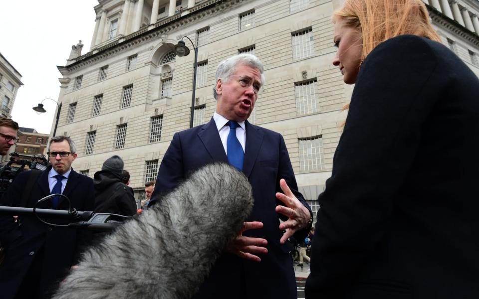 Sir Michael Fallon speaking in Westminster on Thursday morning - Credit: Geoff Pugh for the Telegraph