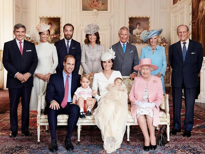 Official group portrait following Princess Charlotte's christening.&nbsp;