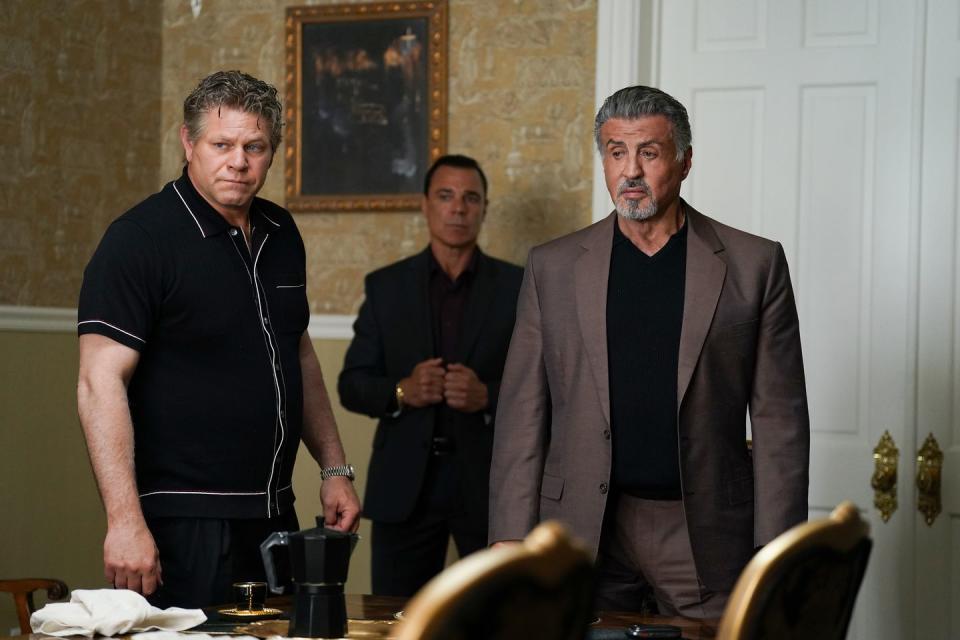 domenick lombardozzi and sylvester stallone in tulsa king