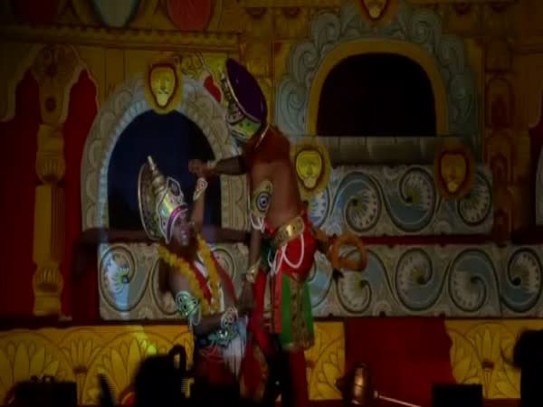 Vishnu Avatar Ramleela Committee organised Ramleela in North East Shastri Park. Photo/ANI