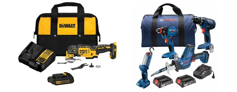 dewalt tool set and bosch tool set