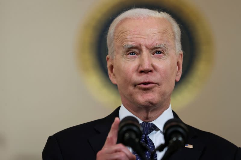 U.S. President Biden delivers remarks on Israel-Hamas ceasefire, in Washington