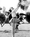 <p>Jane Fonda practices her cheerleading skills for her debut role in <em>Tall Story</em>, 1960.</p>