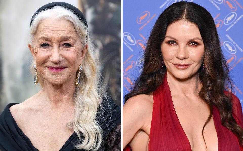 Helen Mirren and Catherine Zeta Jones: both have remained faithful to longer hairstyles