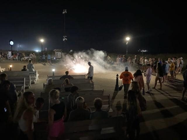 Police said at least one teen was burned after fireworks were set off on the boardwalk in Bethany Beach Wednesday night.