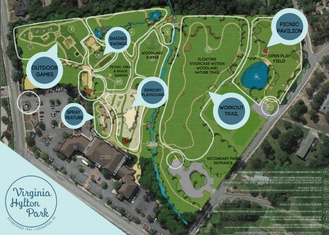 A rendering of planned upgrades to Lexington’s Virginia Hylton Park.