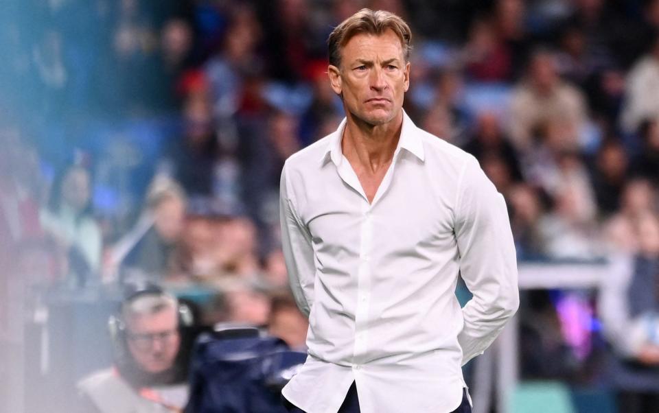 France's coach Herve Renard reacts during the Australia and New Zealand 2023 Women's World Cup Group F football match between Panama and France at Sydney Football Stadium in Sydney on August 2, 2023