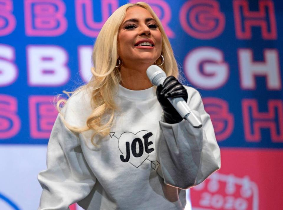 Lady Gaga, Joe Biden rally