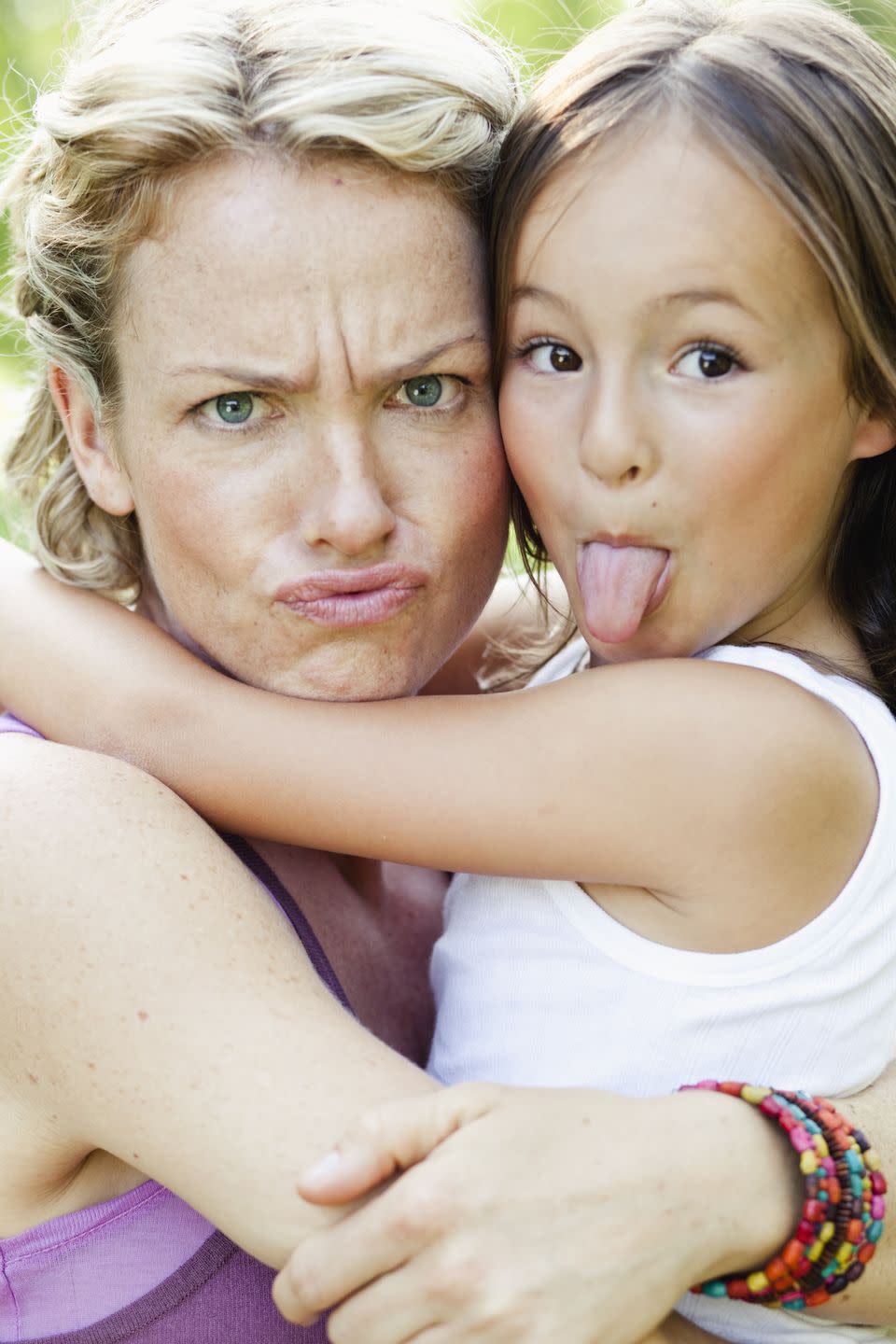 WITH YOUR DAUGHTER: Spend one dinner making goofy faces at each other.