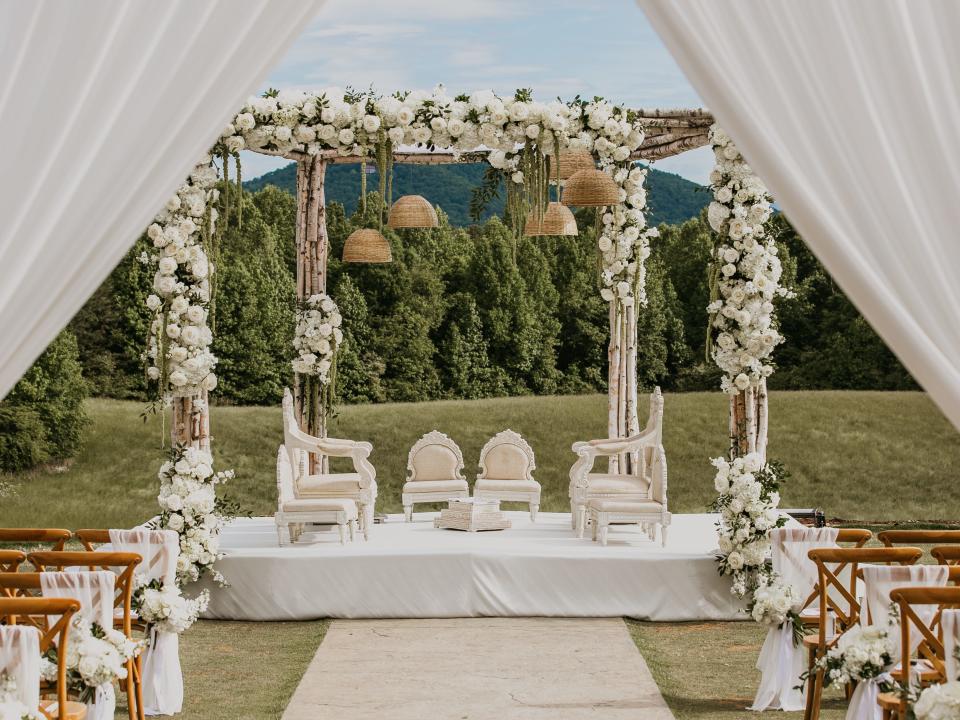 A wedding stage for an Indian wedding