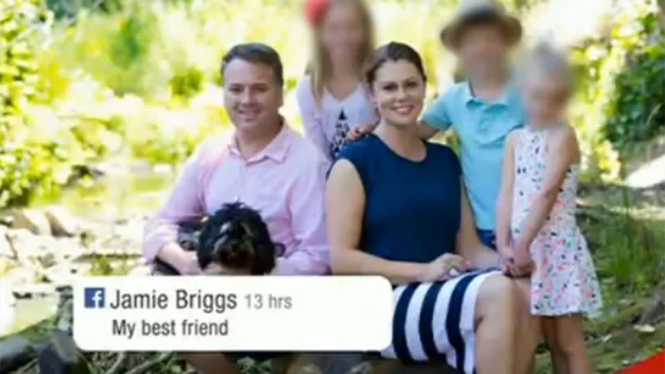 Briggs wife posted a supportive family photo on Facebook, to which he responded: 