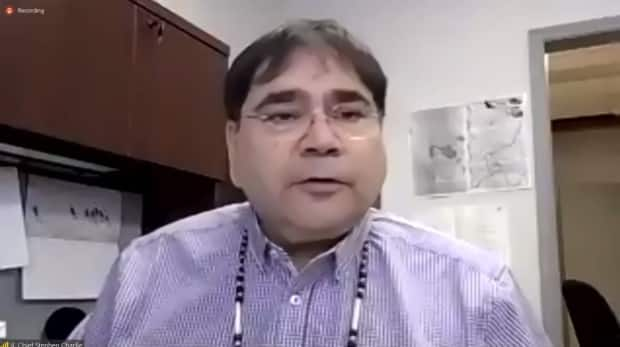 Chief Stephen Charlie of the Liard First Nation took part in a Zoom videoconference March 4 to discuss the geothermal project. He says the technology could reduce diesel use in Watson Lake and perhaps have agricultural applications like heating greenhouses.  