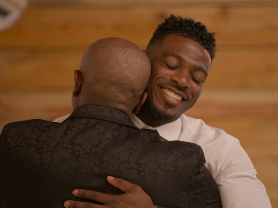 Clay hugging his dad on "love is blind" season 6