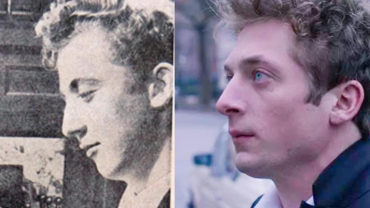 Images of two white men are next to each other. The one on the left is black and white, while the other is in color. 