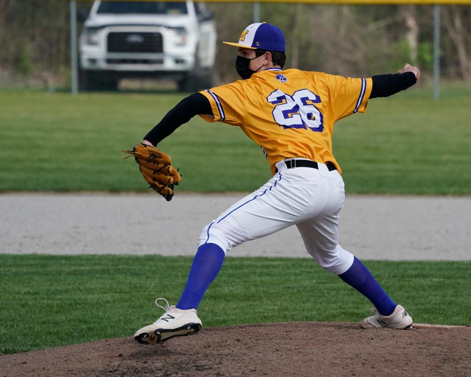 Madison's Miles Frank delivers a pitch during Wednesday's game against Morenci.