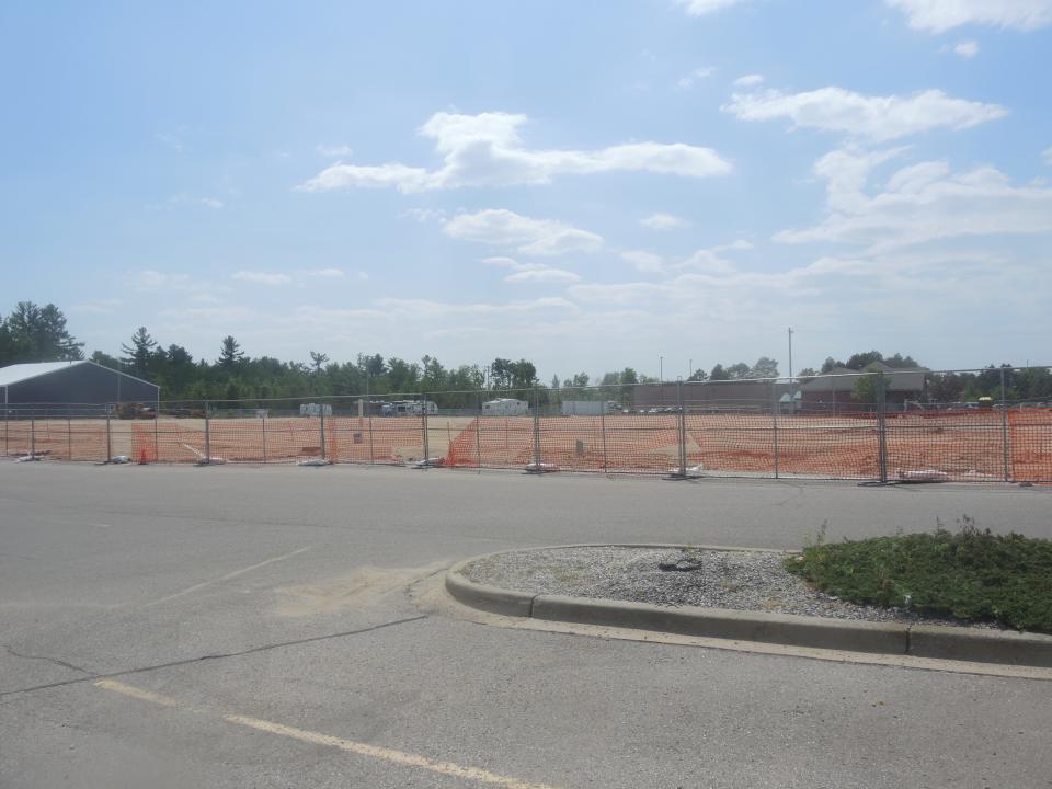 Here is the cleared site for the new Hobby Lobby store in the Pine Ridge Square development at 1401 W. Main St. in Gaylord. The new building will replace the one destroyed in last year's tornado.