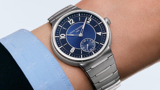 Watch Louis Vuitton TAMBOUR MOON BLUE  Tambour Stainless Steel - Matt Blue  Dial