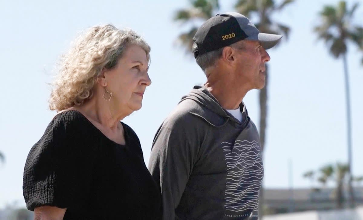 Debra Robinson paid tribute to her sons in an emotional speech in San Diego on Tuesday (AP)