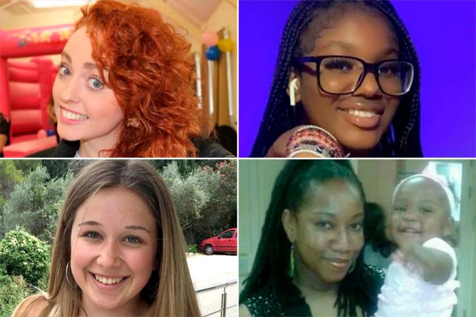 Hollie Gazzard (top left),  Elianne Andam (top right), Ellie Gould (bottom left) and Valerie Forde with her daughter Jahzara were all victims of knife crime (Various supplied)