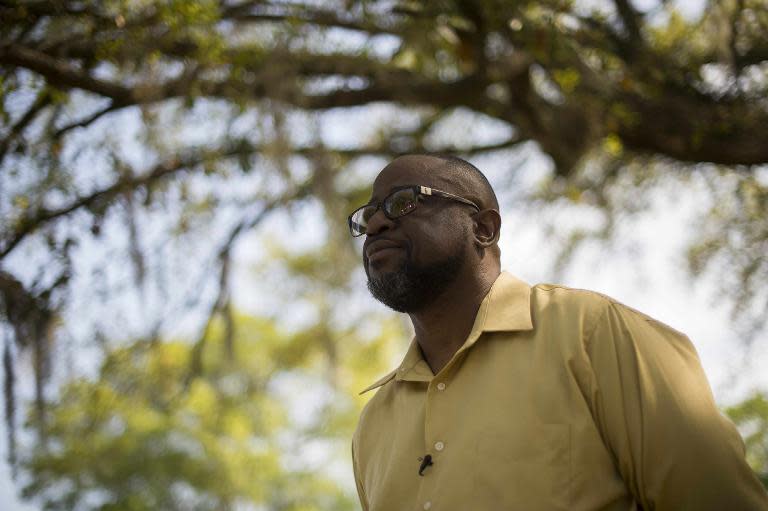 Anthony Scott, brother of Walter Scott, the 50-year-old man who was fatally shot as he ran away from a police officer after a traffic stop, speaks about his brother's death at the Scott family home in Charleston, South Carolina, April 9, 2015