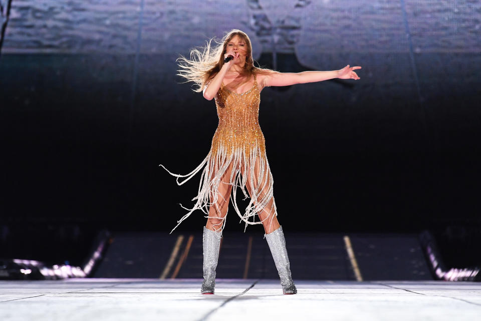 Taylor Swift performs onstage during The Eras Tour in Buenos Aires