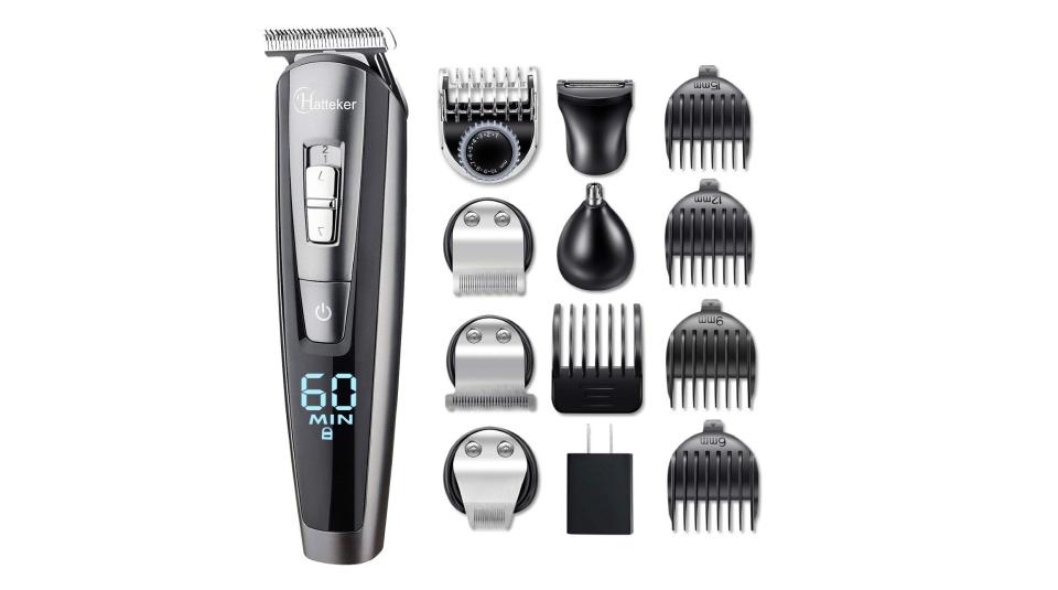 HATTEKER Beard Trimmer Kit For Men Cordless Mustache Trimmer Hair Trimmer Groomer Kit Precision Trimmer Nose Hair Trimmer Waterproof USB Rechargeable 5 In 1Hatteker