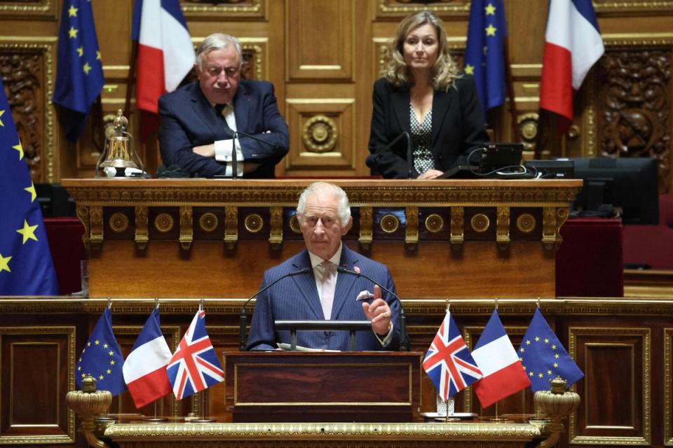 King Charles addresses the Senate (POOL/AFP via Getty Images)