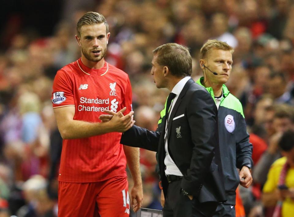 Jordan Henderson has recalled that Brendan Rodgers played in his development into Liverpool captain  (Getty Images)