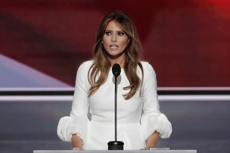 Melania Trump speaks at the Republican National Convention. REUTERS/Mike Segar