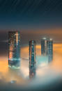 <p>Towers at night. (Photograph by Khalid Alhammadi/Caters News) </p>