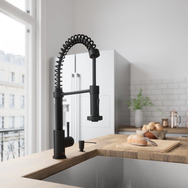 VIGO Edison Matte Black Pull-Down Spray Kitchen Faucet ('Multiple' Murder Victims Found in Calif. Home / 'Multiple' Murder Victims Found in Calif. Home)