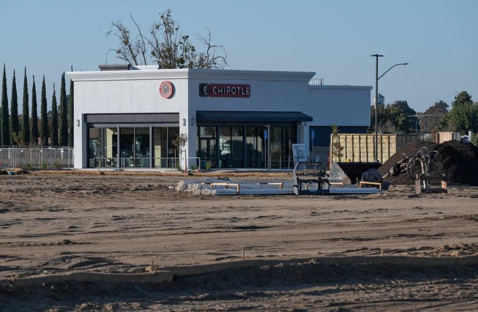 Chipotle restaurant under construction at Ceres Gateway Center in Ceres, Calif., Thursday, Oct. 27, 2022.