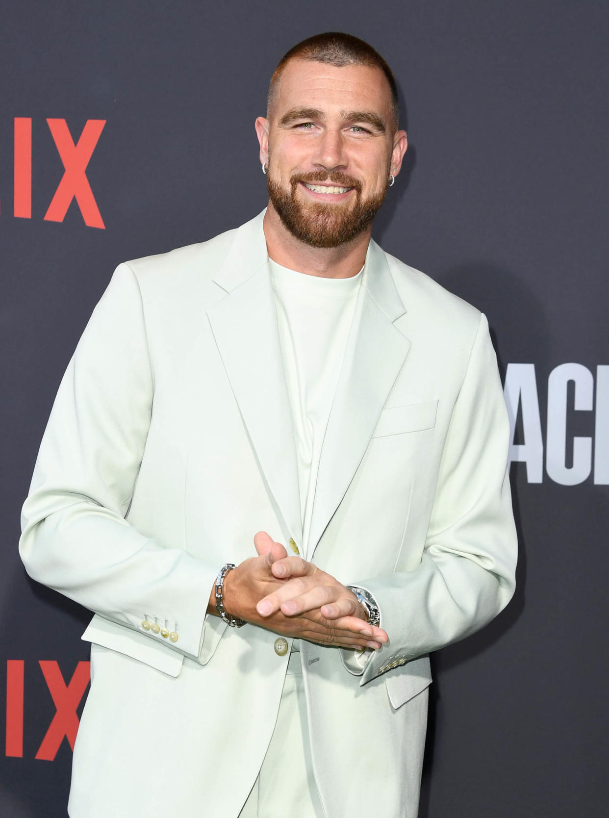 Travis Kelce attends the Los Angeles premiere Of Netflix's 