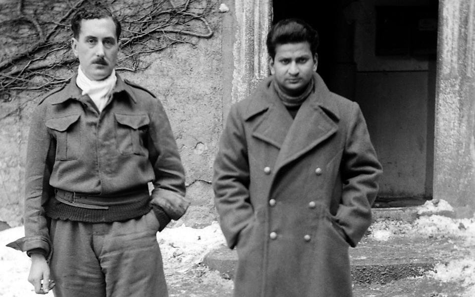 Birendanrath Mazumdar, right, the only Indian prisoner, was nicknamed 'Jumbo' and mocked when he asked to join escape schemes - Schloss Colditz