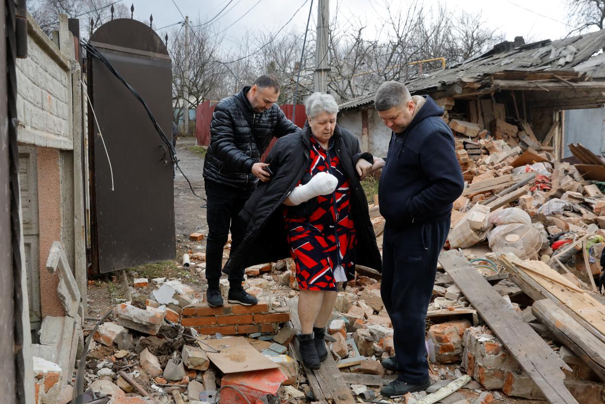 Local resident Svetlana Boiko, 66, who was injured in recent shelling (REUTERS)