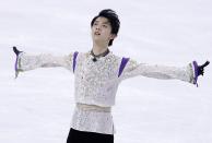 <p>Yuzuru Hanyu is the defending Olympic champion, but suffered an ankle injury in November that could hurt his chances for a medal. He sat out during the team competition to prepare for the men’s singles event. </p>