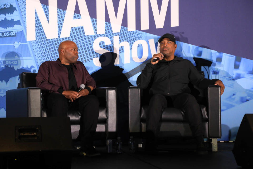 Chuck D and Brian Hartgroove speaking at the NAAM Show panel