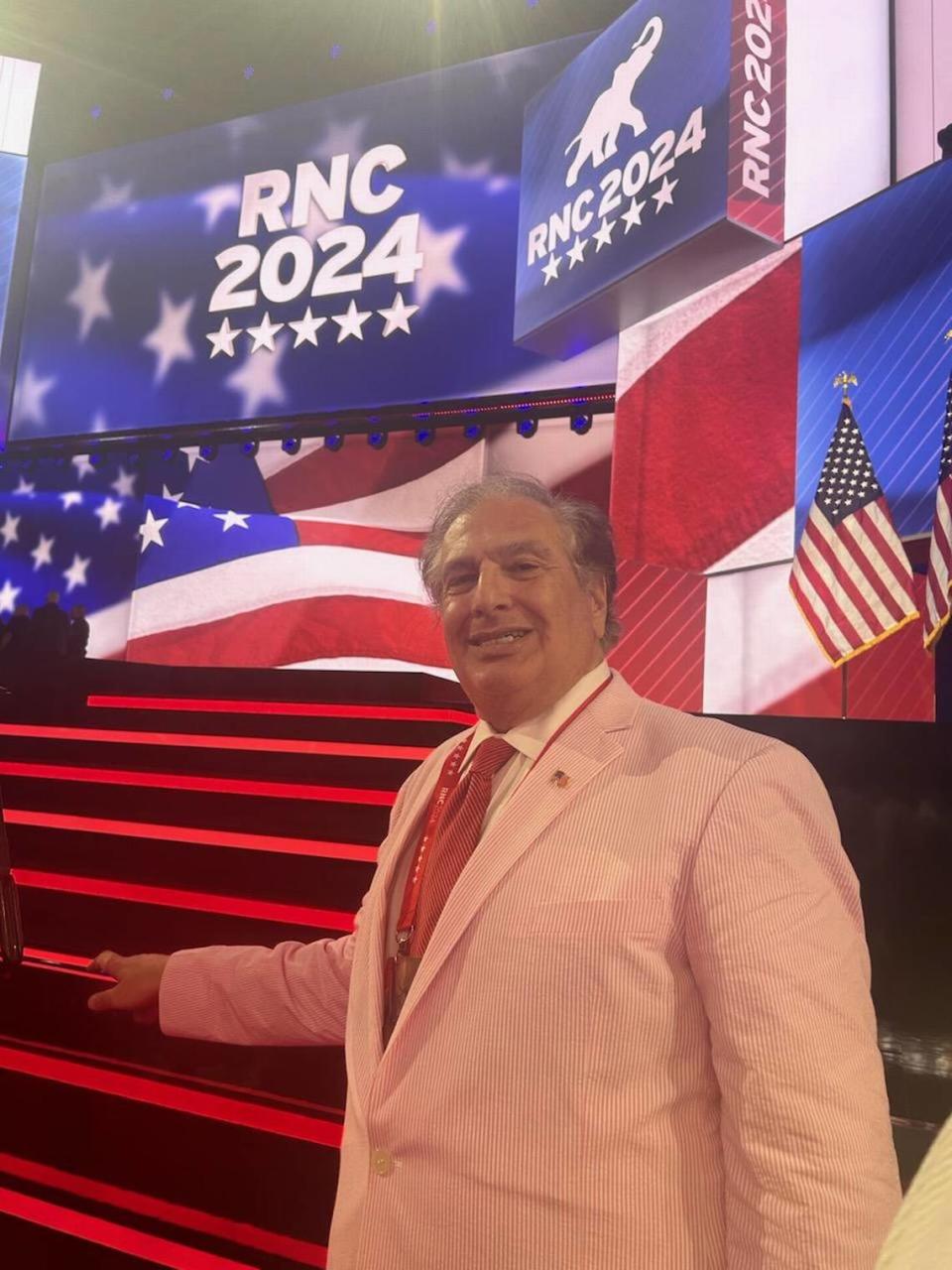 North Carolina delegate A.J. Daoud poses at the Republican National Convention in Milwaukee, Wisconsin on July 15, 2024.