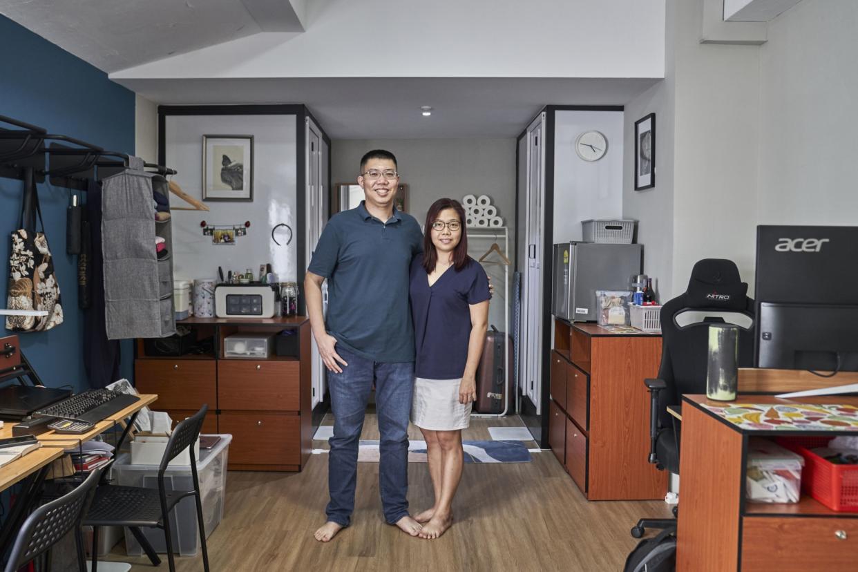 Simon Nguyen and his wife Amy at their ensuite studio in the Coliwoo at Lutheran.(PHOTO: Lauryn Ishak/Bloomberg)