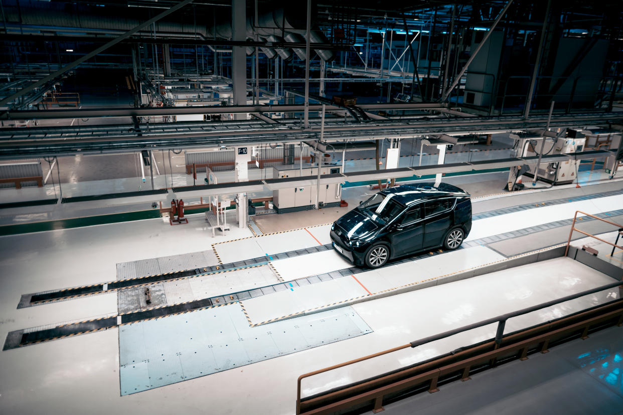 Sono Motor's Sion prototype in the NEVS production plant, Sweden. Photo: Sono Motors