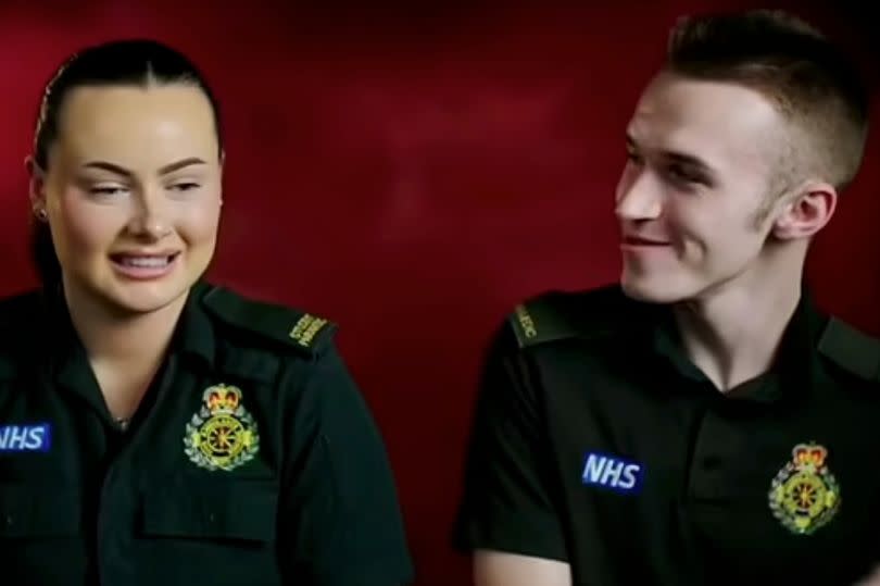 Daniel Duffield (right) featured on Channel 4's 999: On the Frontline with friend Ellie